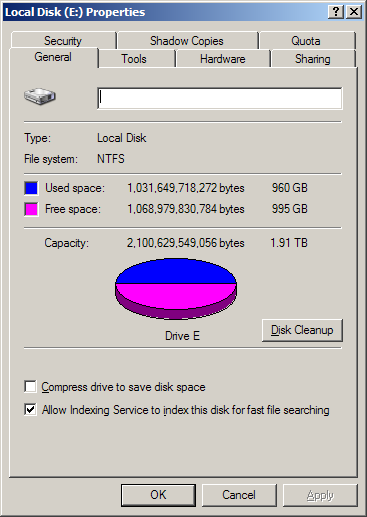 960GB used, 995GB remaining, 1.91TB total!